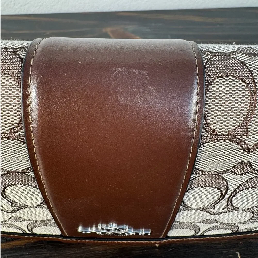 NWT Coach Andrea Shoulder bag‎ in Brown Signature Jacquard